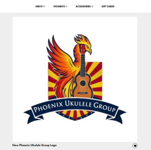 the phoenix ukulele group logo positioned on an sales interface that leads to the store
